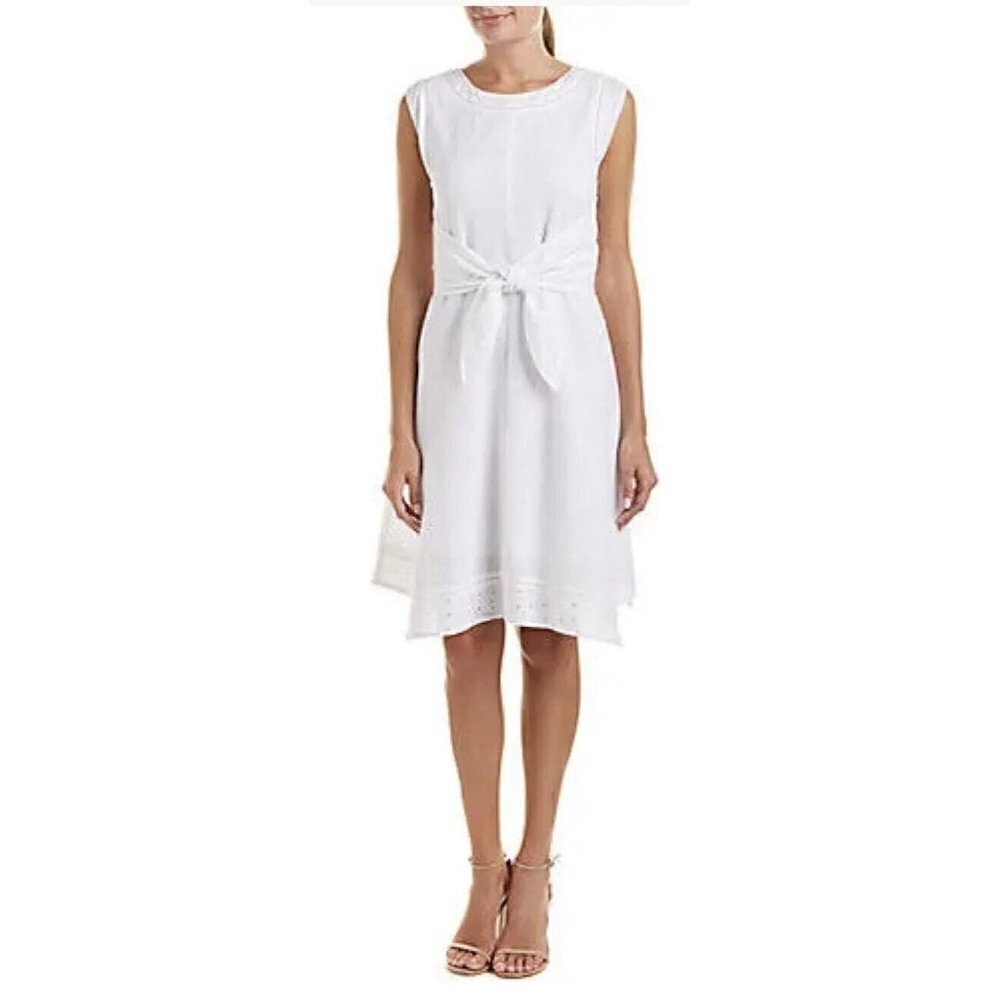 Cabi Women’s Size 6 Dress Lizzie White Eyelet Cotton Midi New With Tags